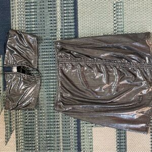 12th Tribe Metallic Silver Two-Piece Set